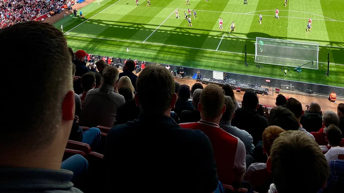 Arsenal playing Bournemouth at Emirates Stadium, viewed from the stands