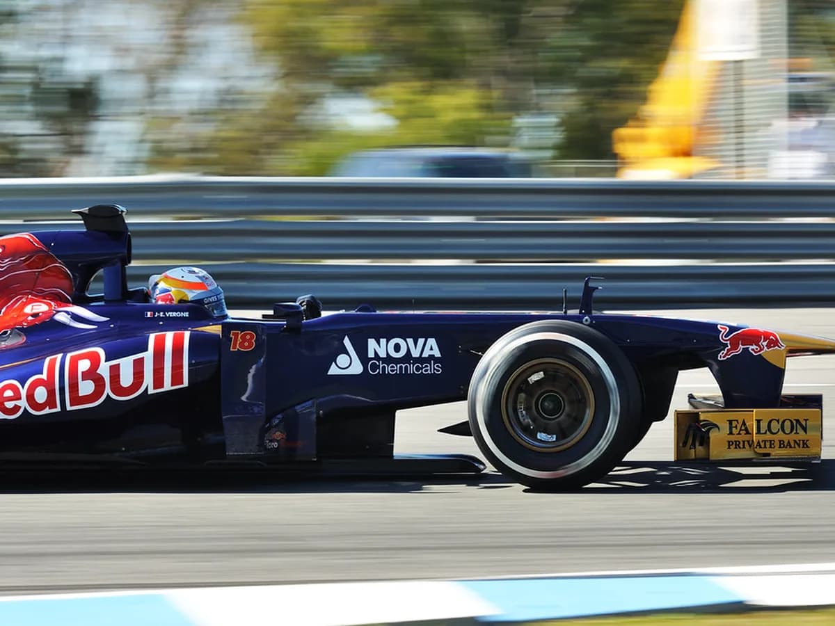 F1 car on track during pre-season testing