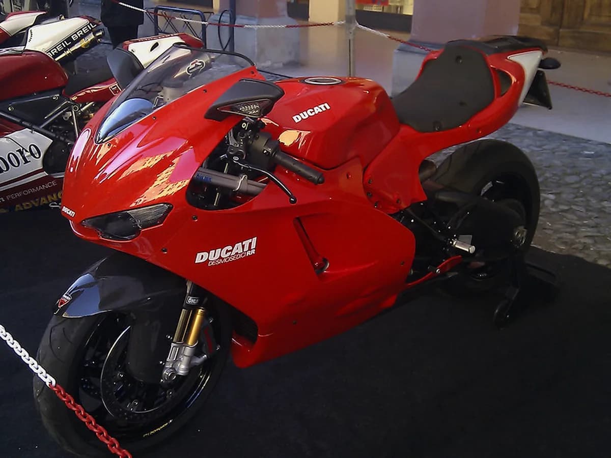 Factory racing motorcycle on static display